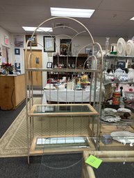 Nice Metal Bakers Rack With Beveled Glass Shelves