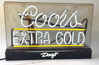Vintage Coors Extra Gold Neon Beer Sign By Coors Brewing Co.