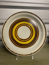 Vintage Electra Casual Veram Stoneware Rondo Gold Charger Plate