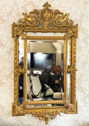 An Exquisite And Large Gilt Wood Framed Mirror