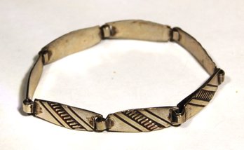 Art Deco 830 Silver Link Bracelet Vintage
