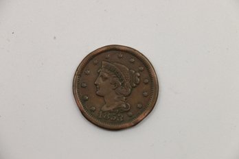 1853 Large Cent Penny Coin