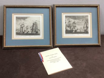 Pair Of Original Etching Prints By Leonard H. Mersky