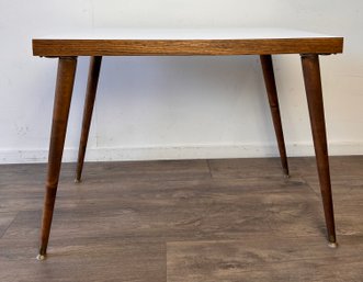 Mid Century Modern Style Side Table With White Laminate Top