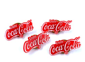 4 Vintage Collectable Coca Cola Promotional Lapel Pins