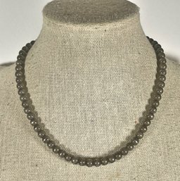 Early Antique Sterling Silver Beaded Necklace 13' Long Child's Size