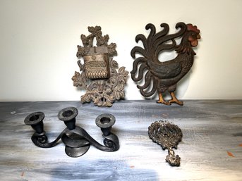 Grouping Of Cast Iron Decorative Items