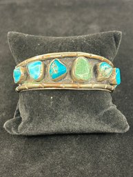 Sterling And Turquoise Cuff Bracelet Signed