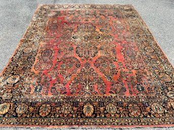 A Fine Quality Antique Kashan (Iranian) Hand Knotted And Dyed Rug