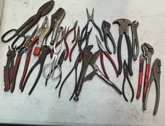 A Lot Of Various Pliers