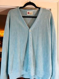 Vintage King's Road Cardigan Sweater, XL, Light Blue