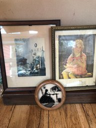 3 Antique Framed Items