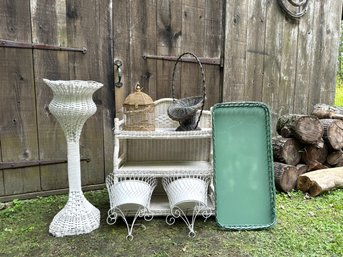 Lovely Seven Piece Vintage Wicker Style Group