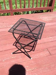 Black Patio Side Table Stool