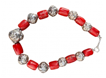 Chunky Red Beaded Necklace