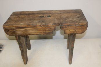 Antique Soiled Wood Bench/stool