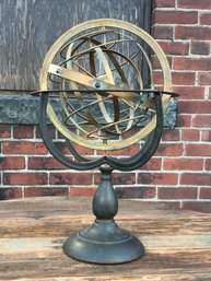 Lovely Decorative Armillary Wrought Iron / Brass Globe - These Are ALWAYS Popular - Nice Decorator Piece