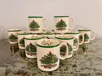 Twelve Spode Christmas Tree Mugs