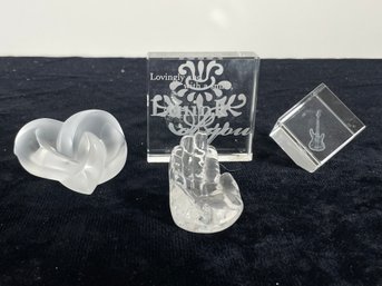 4 Piece Assorted Glass Figurine Collection
