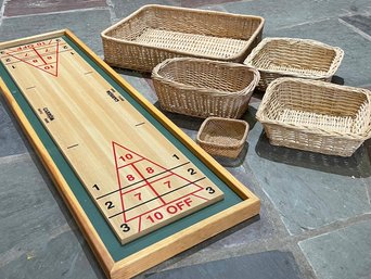 Tabletop Shuffleboard And Basket Collection