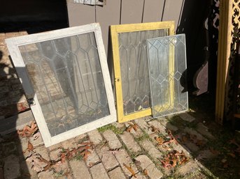 THREE LEADED GLASS WINDOWS