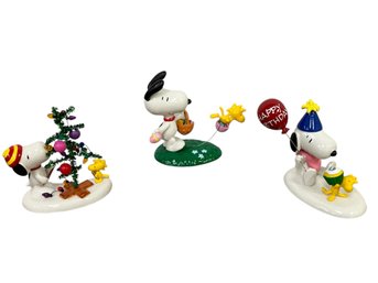 Dept. 56 Peanuts Porcelain Snoopy Figurines Set/3