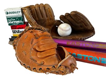 Vintage Softball Equipment C. 1970s - 1980s