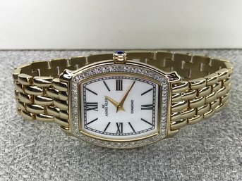 Top Of The Line $200 ANNE KLEIN Gold Plated / Diamond Watch - VERY High Quality - Feels VERY Expensive