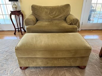 Sueded Microfiber Chair And A Half Width Ottoman