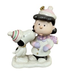 Lenox Peanuts Snoopy Lucys Christmas Smooch Porcelain Ornament