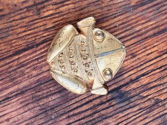 Vintage Gilded Frog Brooch Pin