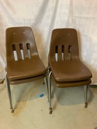 Set Of 4 Vintage Stacking Chairs