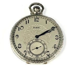 Beautiful Elgin 14K Gold Filled Wind Up Pocket Watch -  Working Condition