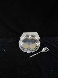 International Sterling Company Salt Dish And Spoon