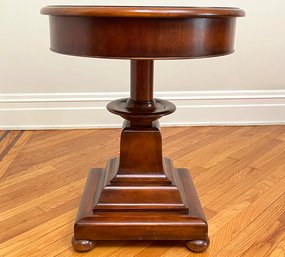 A Vintage Pedestal Base Side Table By Ralph Lauren