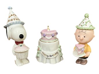 Lenox Porcelain Peanuts Snoopy Figurines (Snoopys Birthday Party, Snoopys Cupcake Surprise - May)