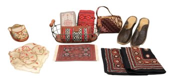 Set Of 11 Ensemble Of Egyptian Theme Fashion And Leather Accessories