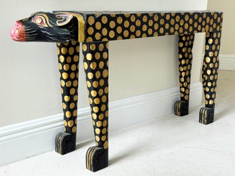 A Bespoke Side Table In Leopard Form