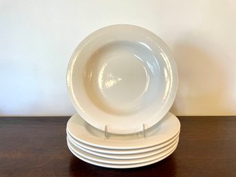 Six Vintage White Pottery Barn Pasta Bowls