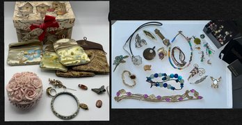 Large Jewelry And Vanity Lot, Bixby, Honora Pouches & More