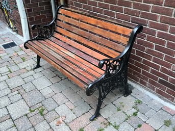 Wood And Cast Iron Wood Bench (1 Of 2)