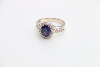 Sterling Silver Blue Purple Stone Ring Size 9.25