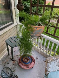 Small Table, Plant Stand, Large Living Fern, Plant Trays