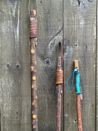 Three Beautiful Tamarack Wood South West Walking Sticks