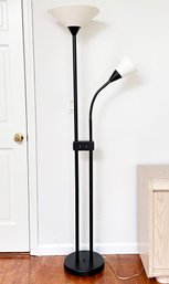 A Modern Standing Lamp With Adjustable Reading Extension