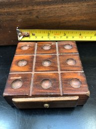 Cool Handmade Tic Tac Toe With Storage - 3 1/2'square