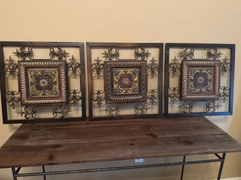 3 Painted Decorative Wall Placques