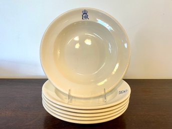 Six Queen Elizabeth II Shallow Bowls By G.L. Ashworth & Bros (1958), Made In England