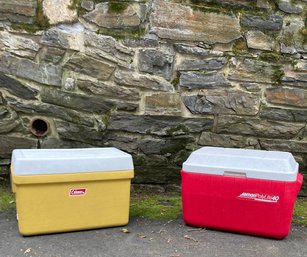 Two Vintage Coleman Coolers