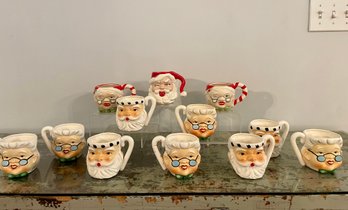 Vintage Santa Mugs Including George Zoltan Lefton Designs